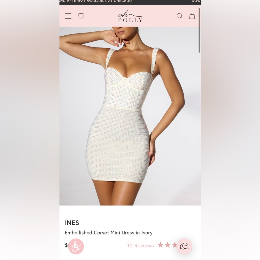 Oh Polly Ivory Embellished Corset Mini Dress